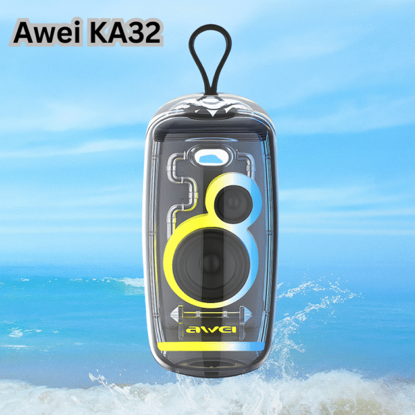 AWEI KA32 Waterproof Bluetooth Speaker Pairing Music Player Subwoofer with Colorful Light
